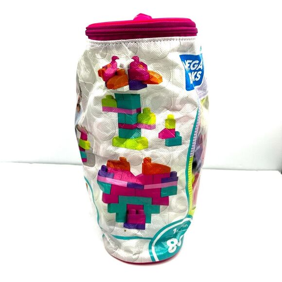 Fisher-Price Mega Bloks 1-5yrs 80 PCS Big Building Bag Multicolor Pink White - Picture 4 of 8